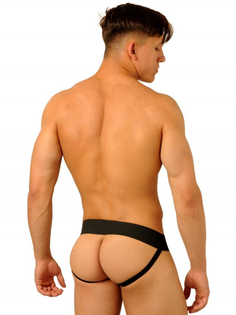 Leather Jock - Black - Large