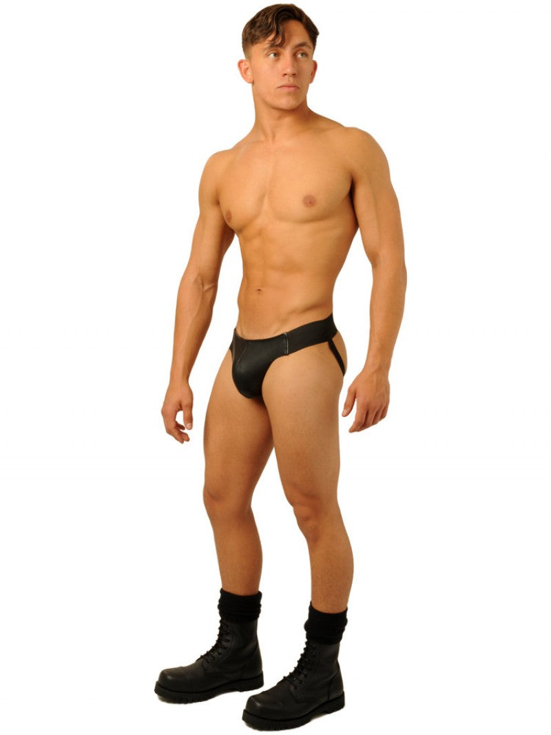 Leather Jock - Black - Large