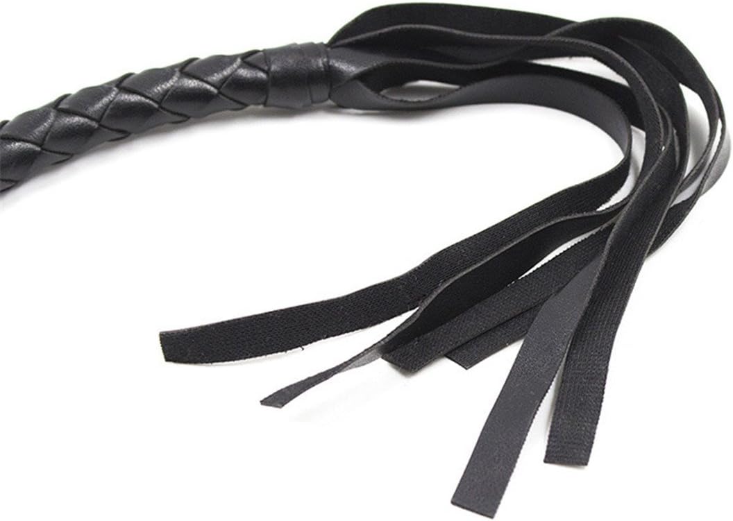 1 Metre Black PU Leather Flogger Whip – BDSM & Fetish Play