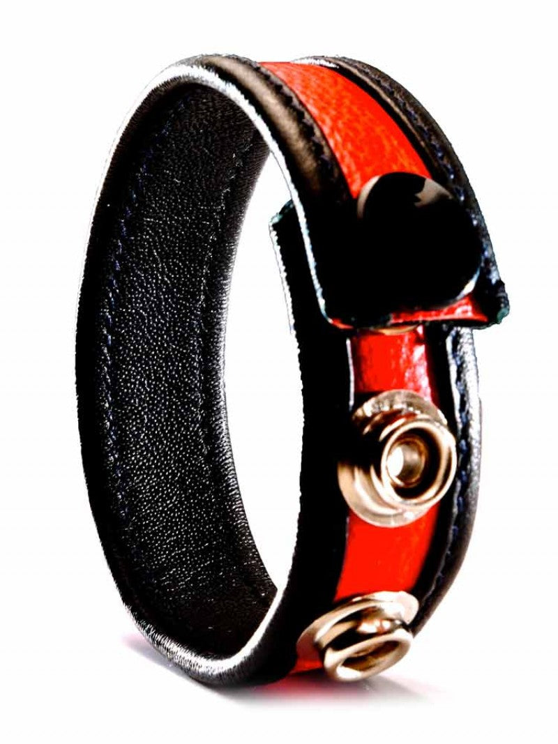 Leather Cock Strap - Red