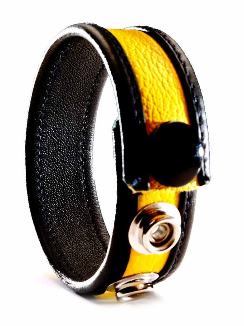 Leather Cock Strap - Yellow