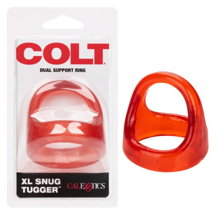 XL Snug Tugger Cock Ring- Red - COLT