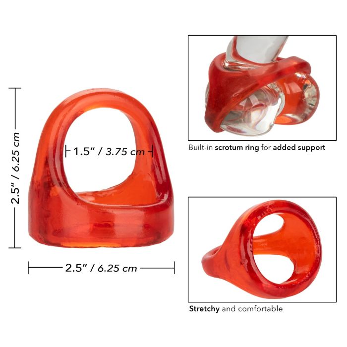 XL Snug Tugger Cock Ring- Red - COLT (Max 2 per Order)