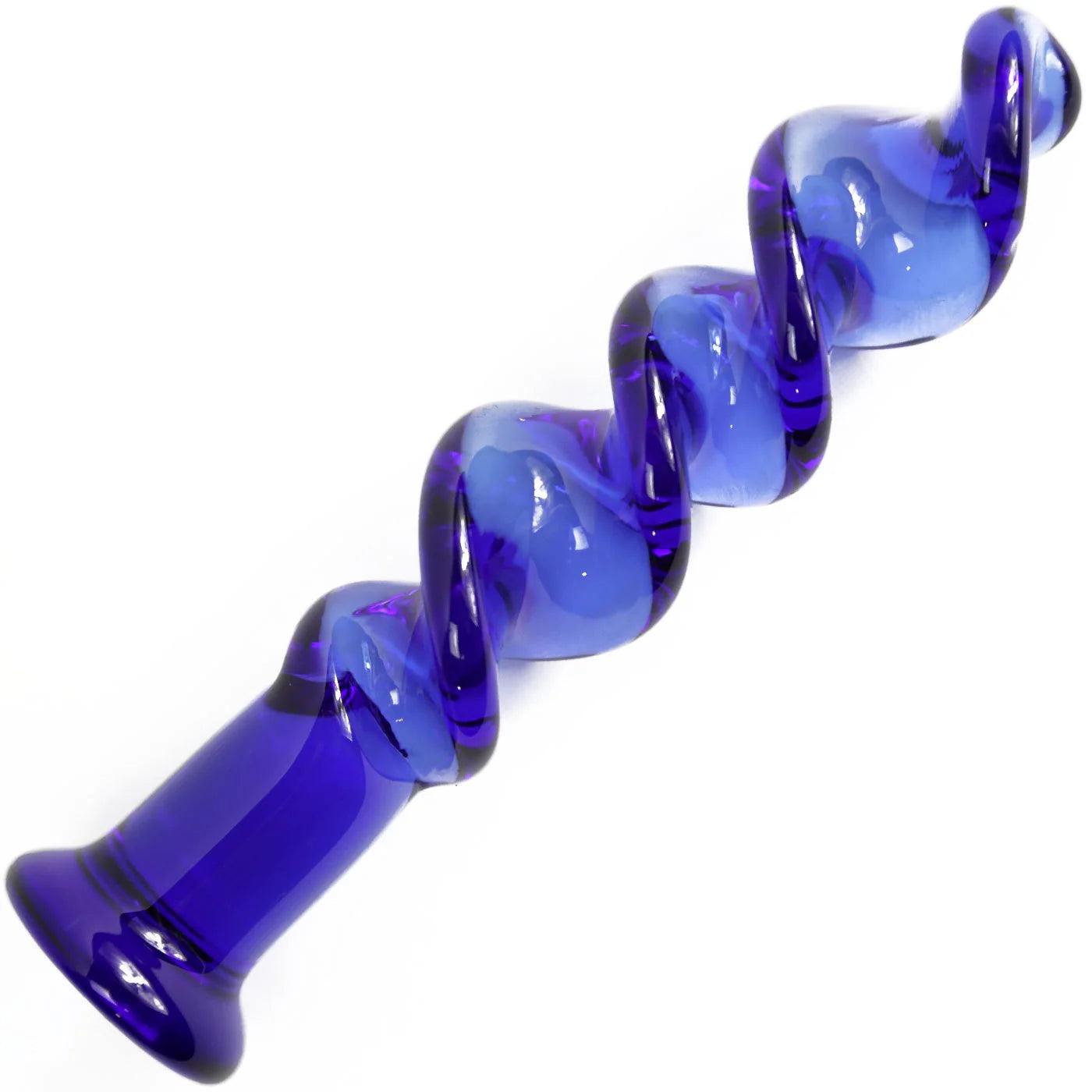 Corkscrew Rippled Glass Dildo 7"