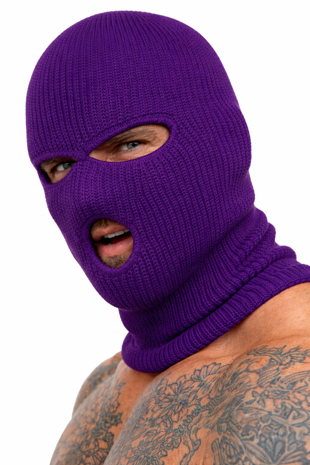 3 Hole knitted Balaclava - Purple - Unique colour