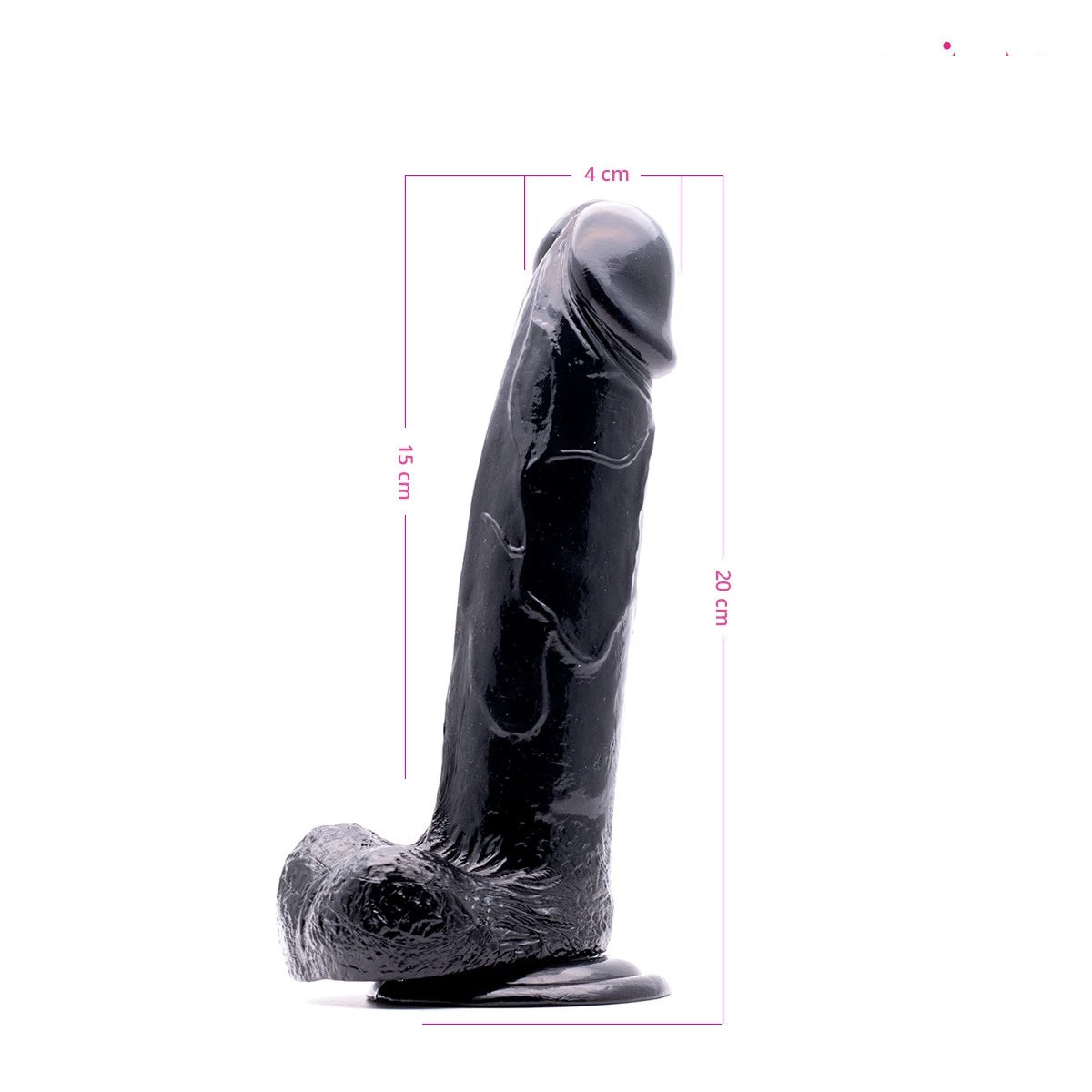 7.87" Jelly Soft Realistic Dildo With Balls Suction Cup - 4 Colours - MAX 4 PER ORDER