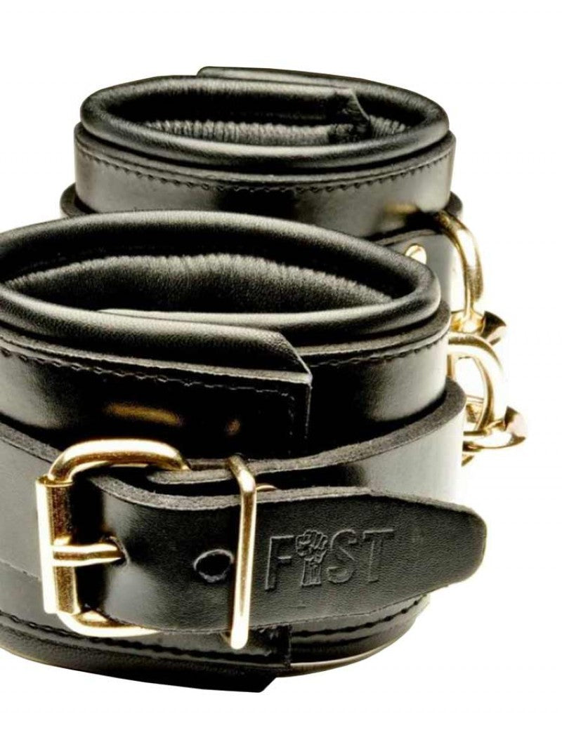 Leather Wrist Cuffs Black
