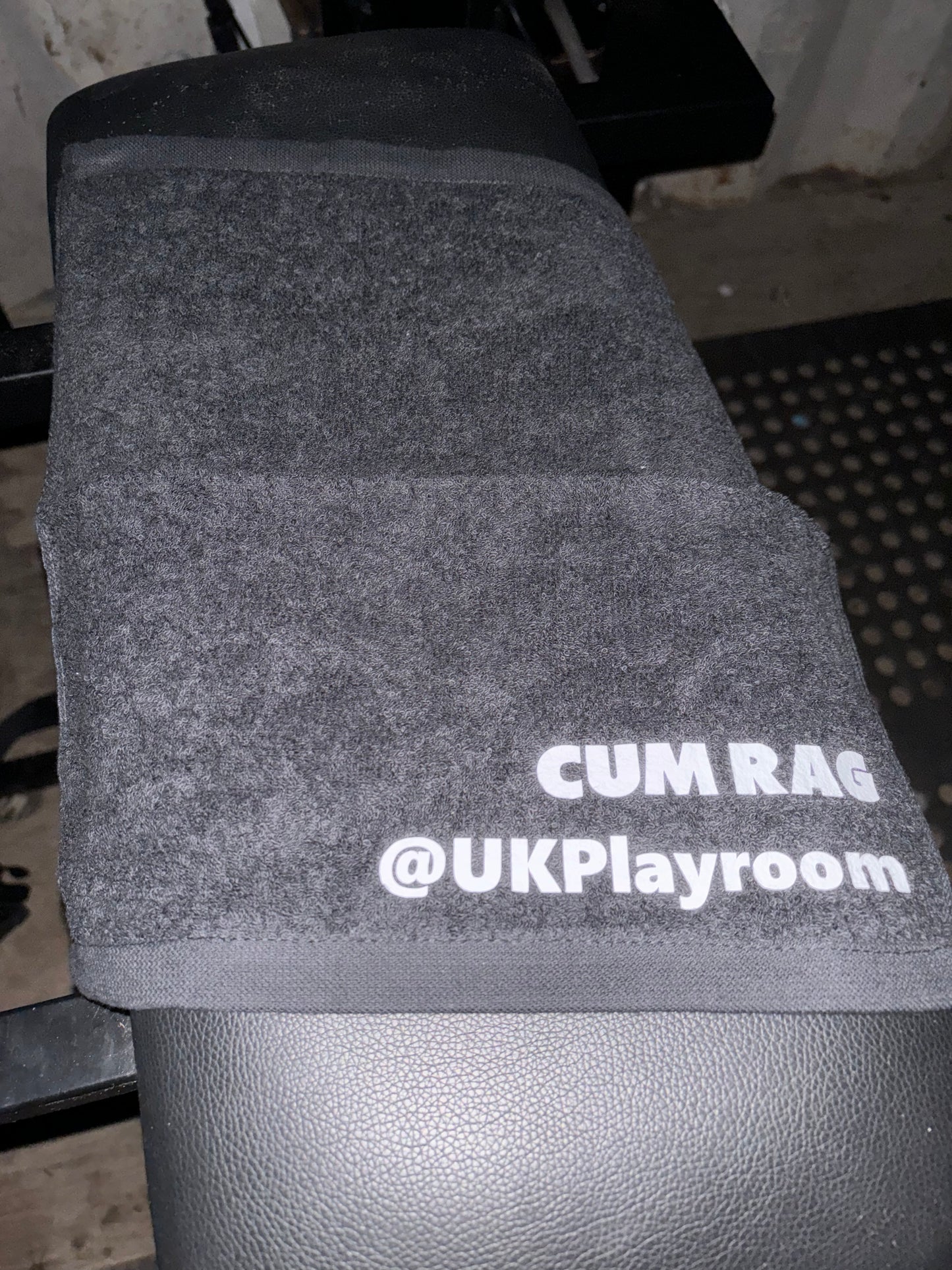 UK Playroom Cum Rag - Black with White Text