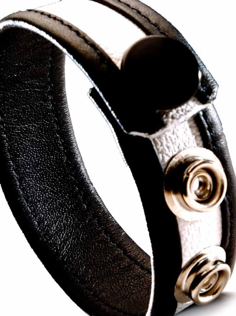 Leather Cock Strap - White