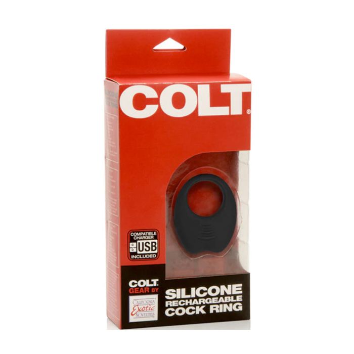 Silicone Rechargeable Cock Ring - Black - Colt