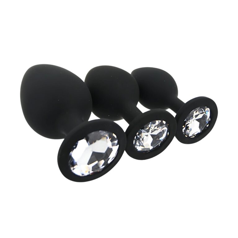 Silicone Butt Plug Black Set of 3 - IN THE SALE