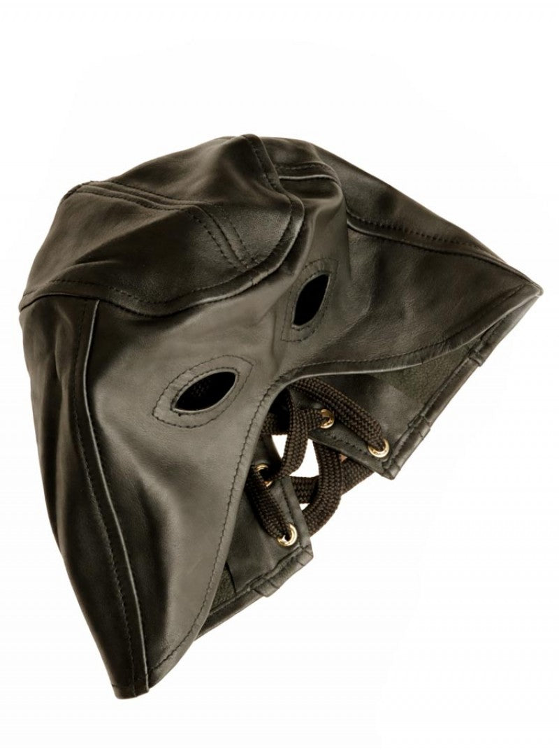 Leather Half Mask - genuine black leather