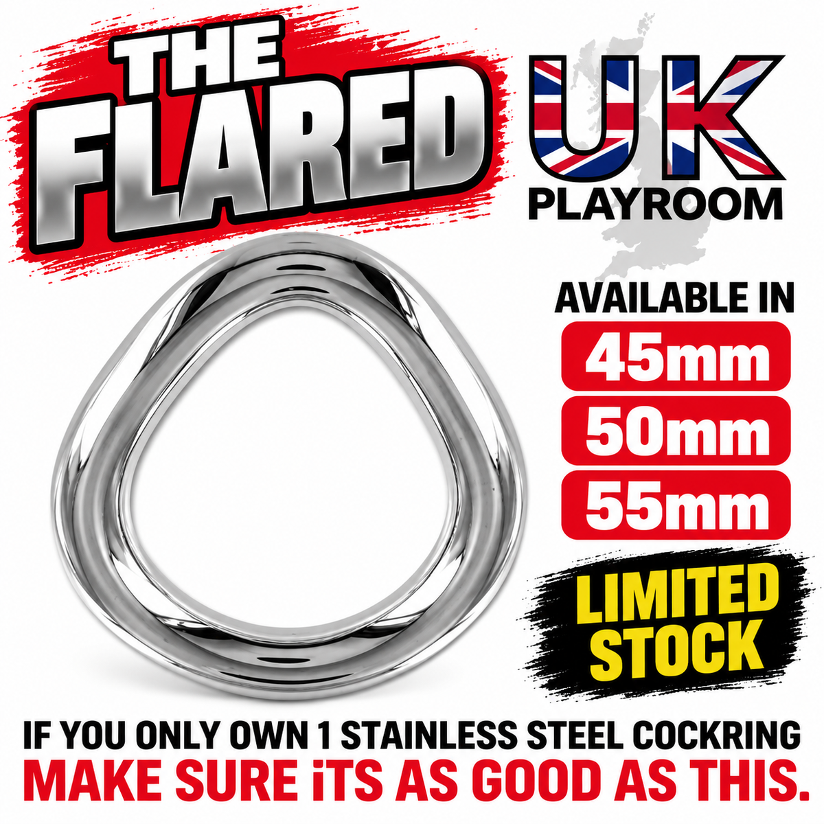 The Flared – Stainless Steel Cock Ring 45/50/55mm