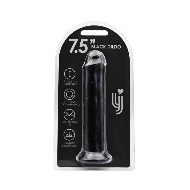 7.5 Inch Suction Cup Dildo Black