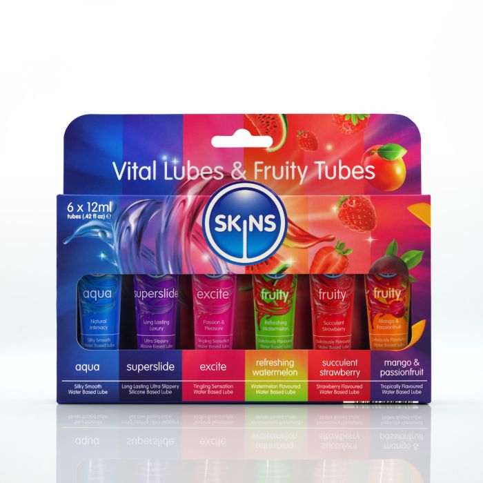 6pk - Skins Lube - 12ml Tubes - Vital & Fruity