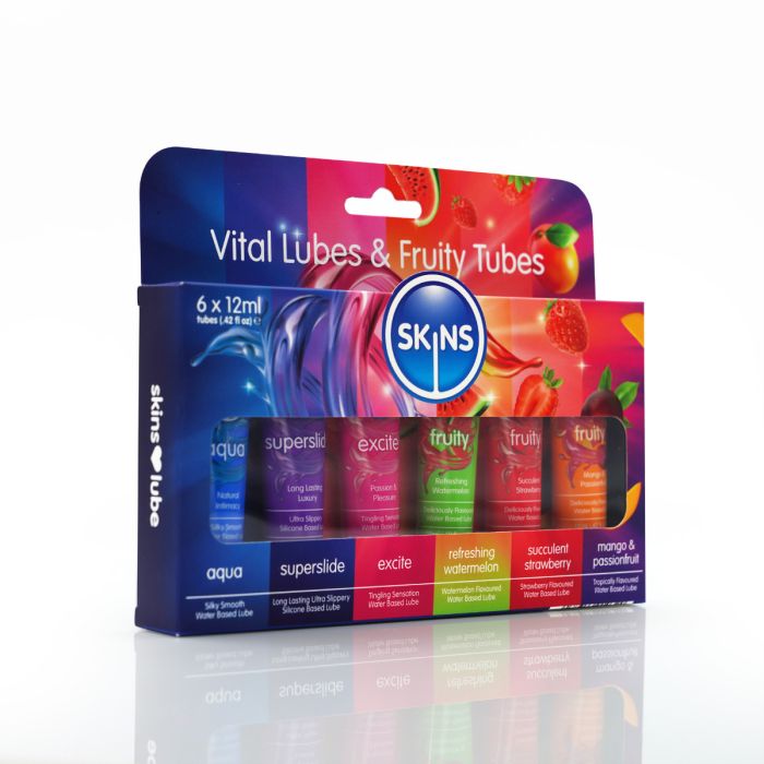 6pk - Skins Lube - 12ml Tubes - Vital & Fruity