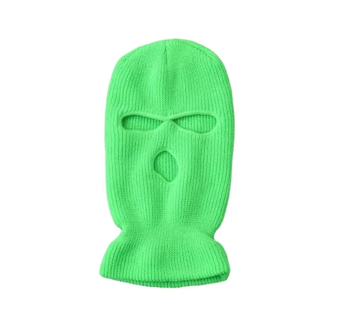 Fluorescent Green Knitted Balaclava