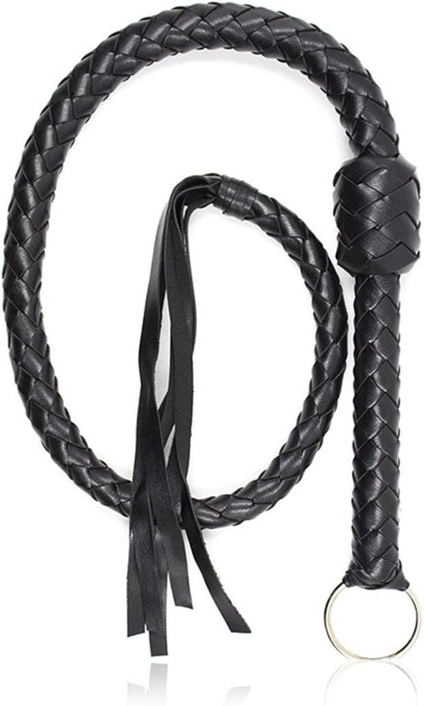 1 Metre Black PU Leather Flogger Whip – BDSM &amp; Fetish Play