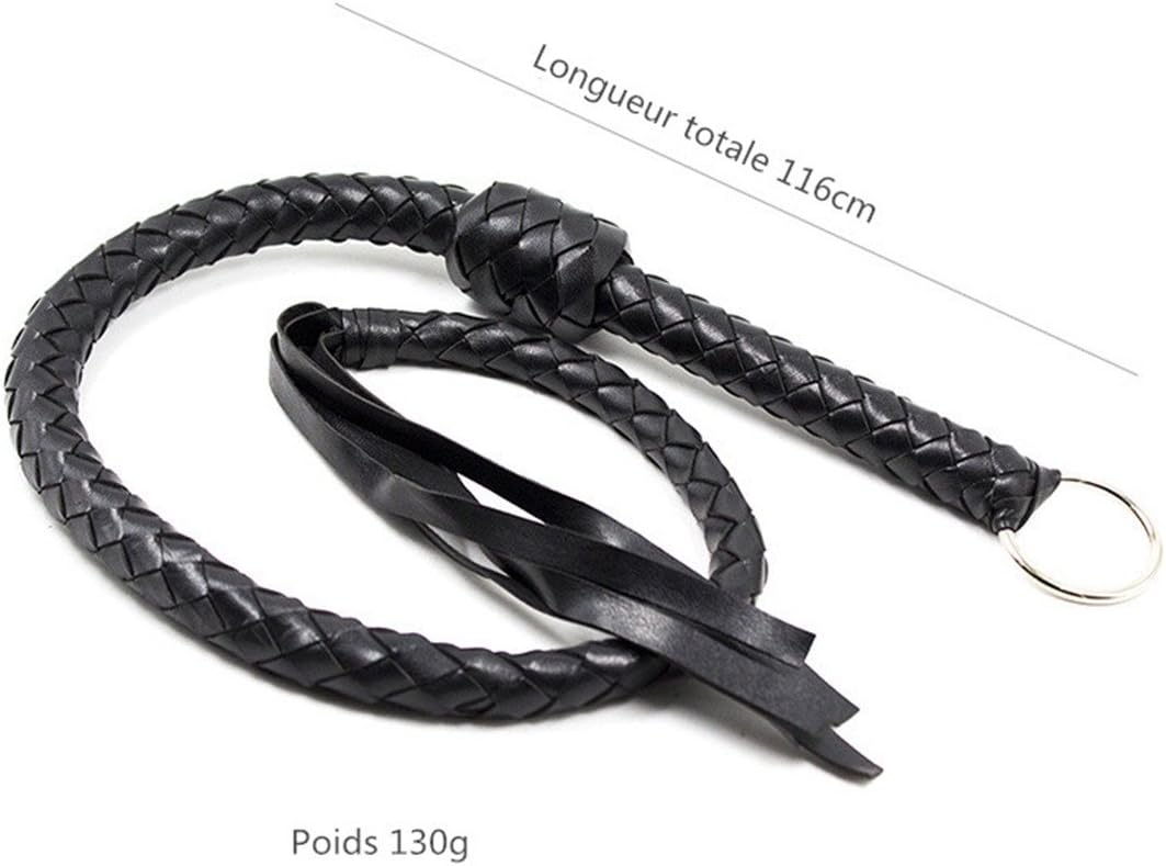 1 Metre Black PU Leather Flogger Whip – BDSM &amp; Fetish Play