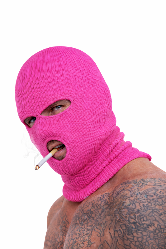 3 Hole knitted Balaclava - HiViz Pink - Unique colour