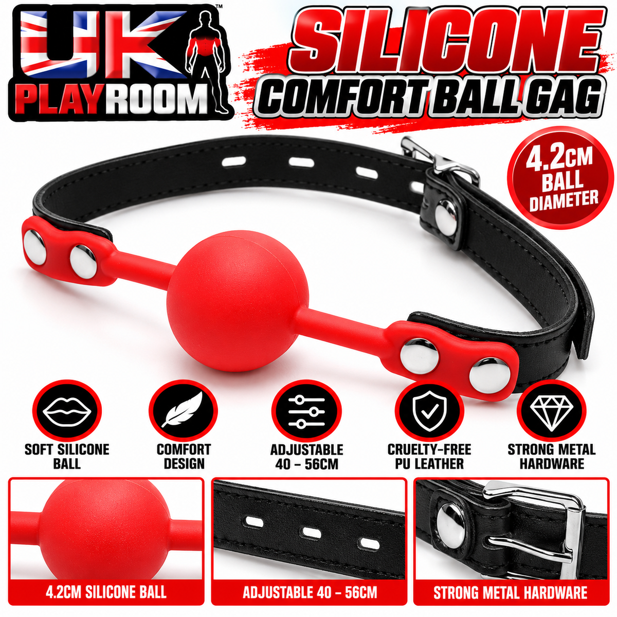 Frisky Silicone Comfort Ball Gag – Red