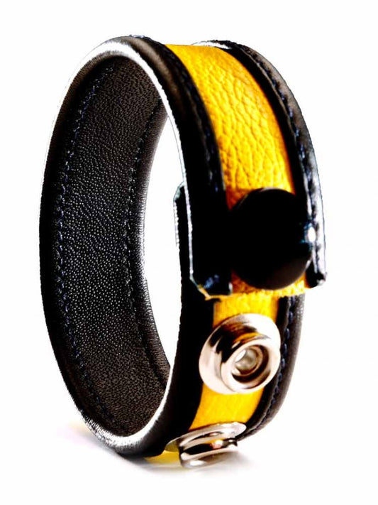 Leather Cock Strap - Yellow