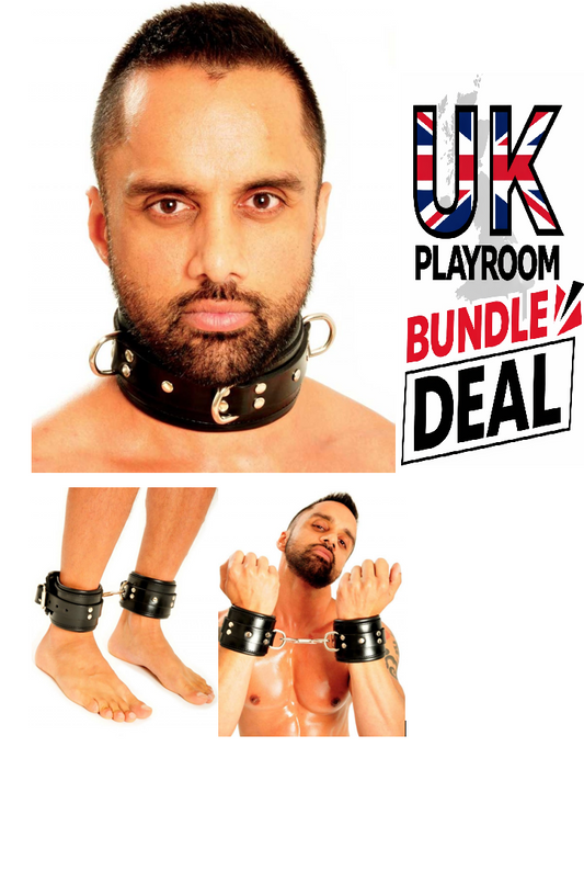 Collar - Wrist Cuffs - Ankle Cuffs - Black