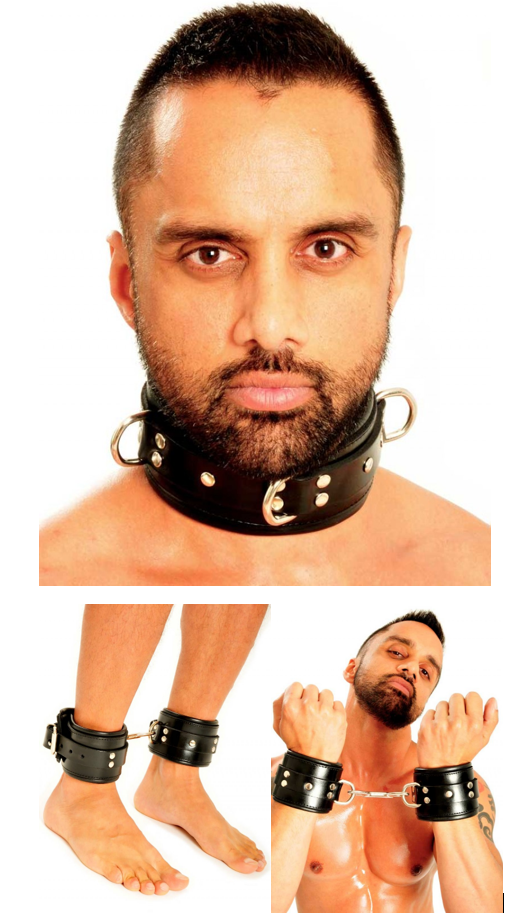 Collar - Wrist Cuffs - Ankle Cuffs - Black