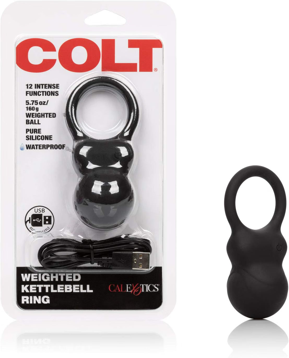 COLT Rechargeable Vibrating Silicone Weighted Kettlebell Ring