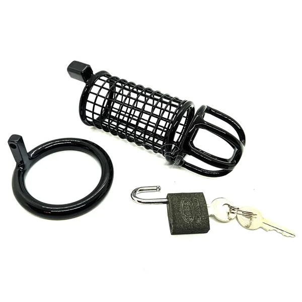 Black Chastity Series - Mesh - Stainless Steel