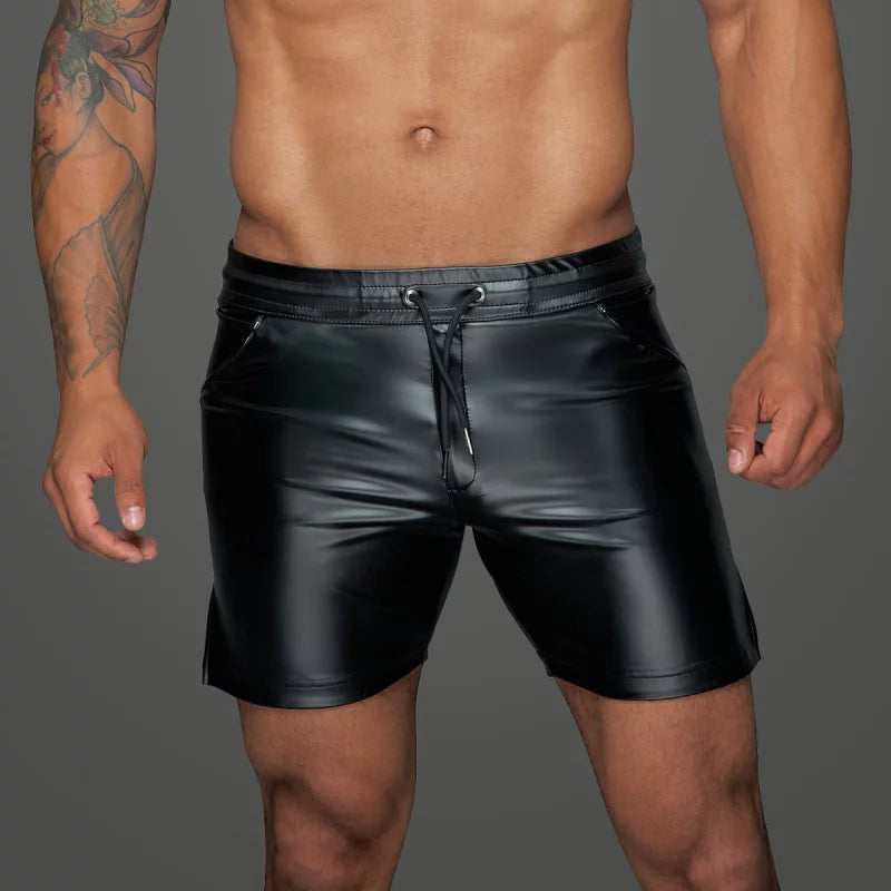 Power Wet Look Bermuda Shorts - XL - Noir Handmade