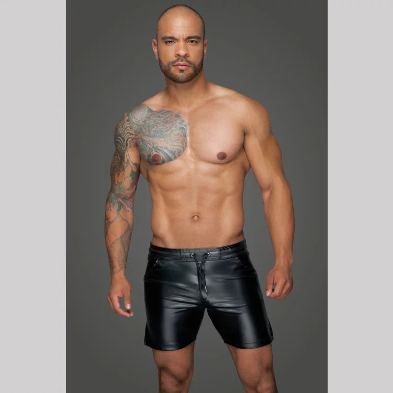 Power Wet Look Bermuda Shorts - XL - Noir Handmade
