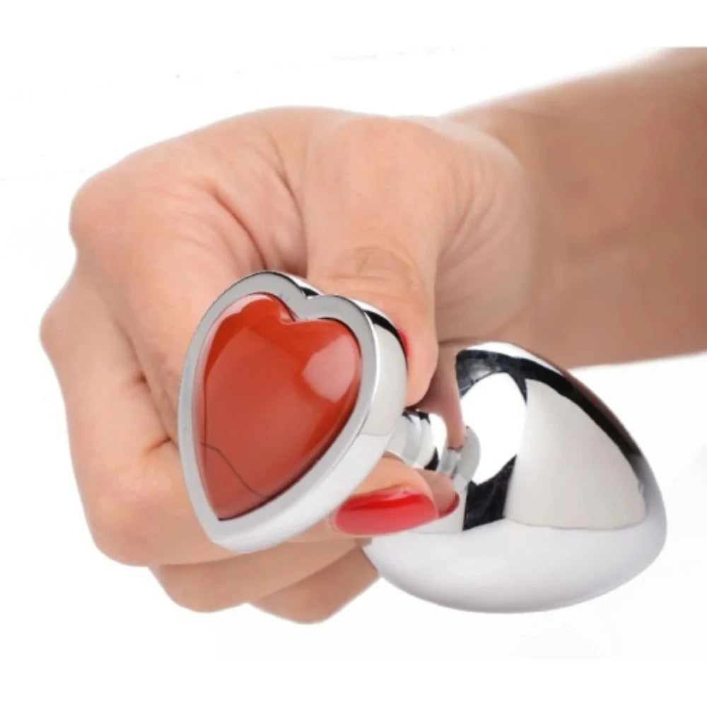 Red Heart Gem Anal Plug- Large