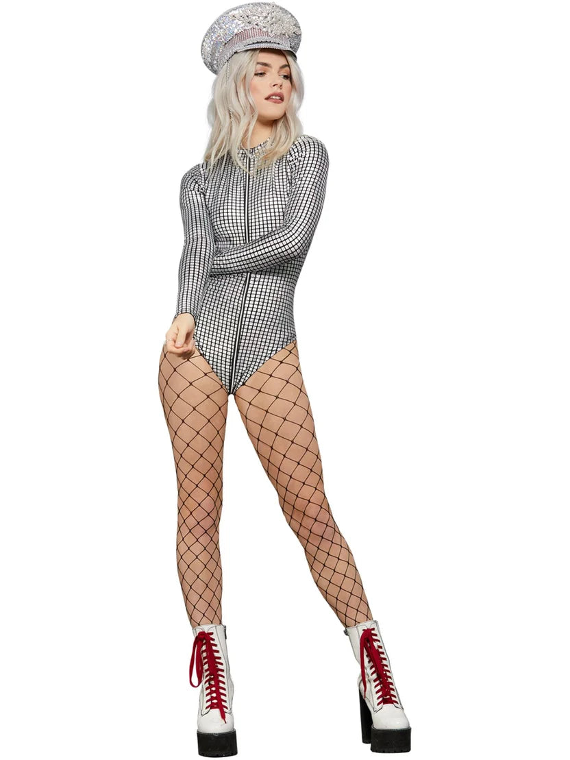 Fever Miss Whiplash Disco Holographic Bodysuit - Spice up the bedroom