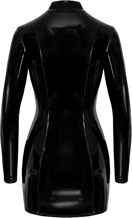 Black Level Patent Dress - Ideal for Seducing Your Partner, Foreplay, Black