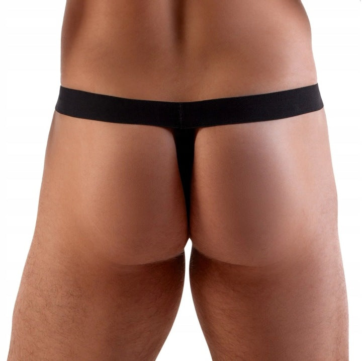 Svenjoyment Men's red thong L/XL with a hole, shiny, elastic