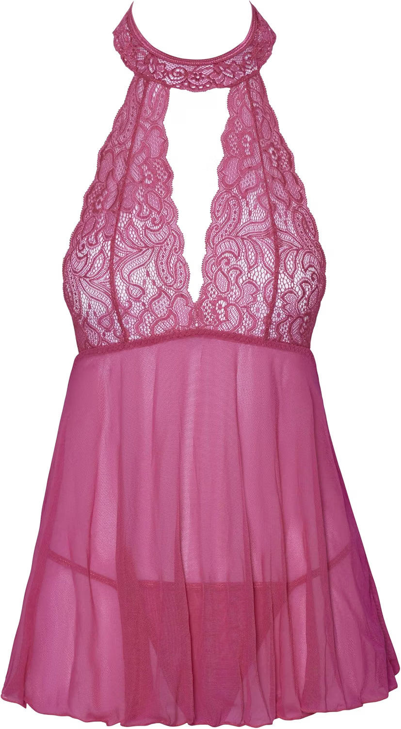 Cottelli Lingerie Women's Babydoll Pink/Redish L/XL