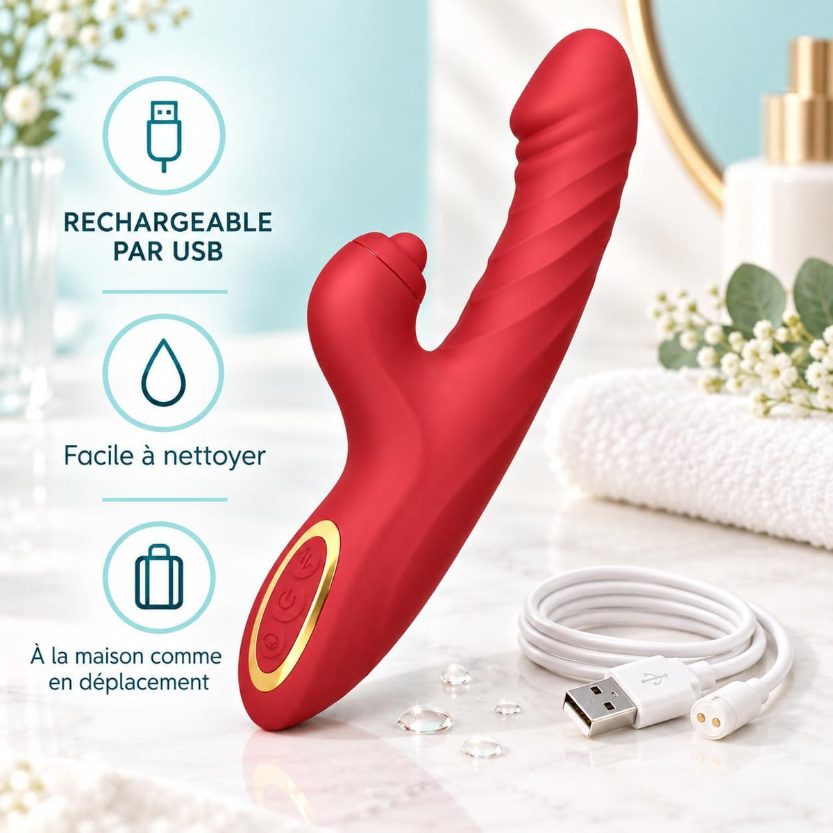 Men's 3-in-1 Thrusting Prostate Massager – 7 Thrusting Modes &amp; 10 Vibrations