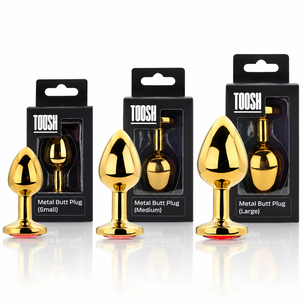 Gold Metal Butt Plug Small, Medium or Large