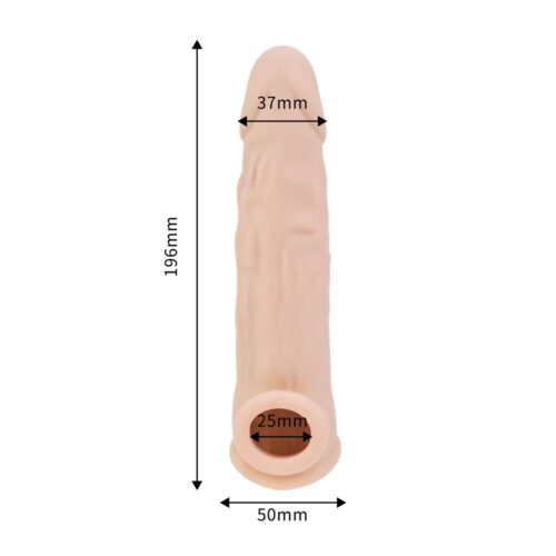 8 Inch Realistic Silicone Penis Extension Sleeve