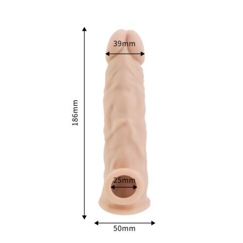 8.5 Inch Realistic Silicone Penis Extension Sleeve