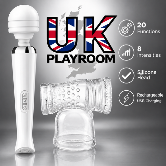YOU GET BOTH. Rechargeable Magic Wand Vibrator &amp; Male Masturbator Attachment Set