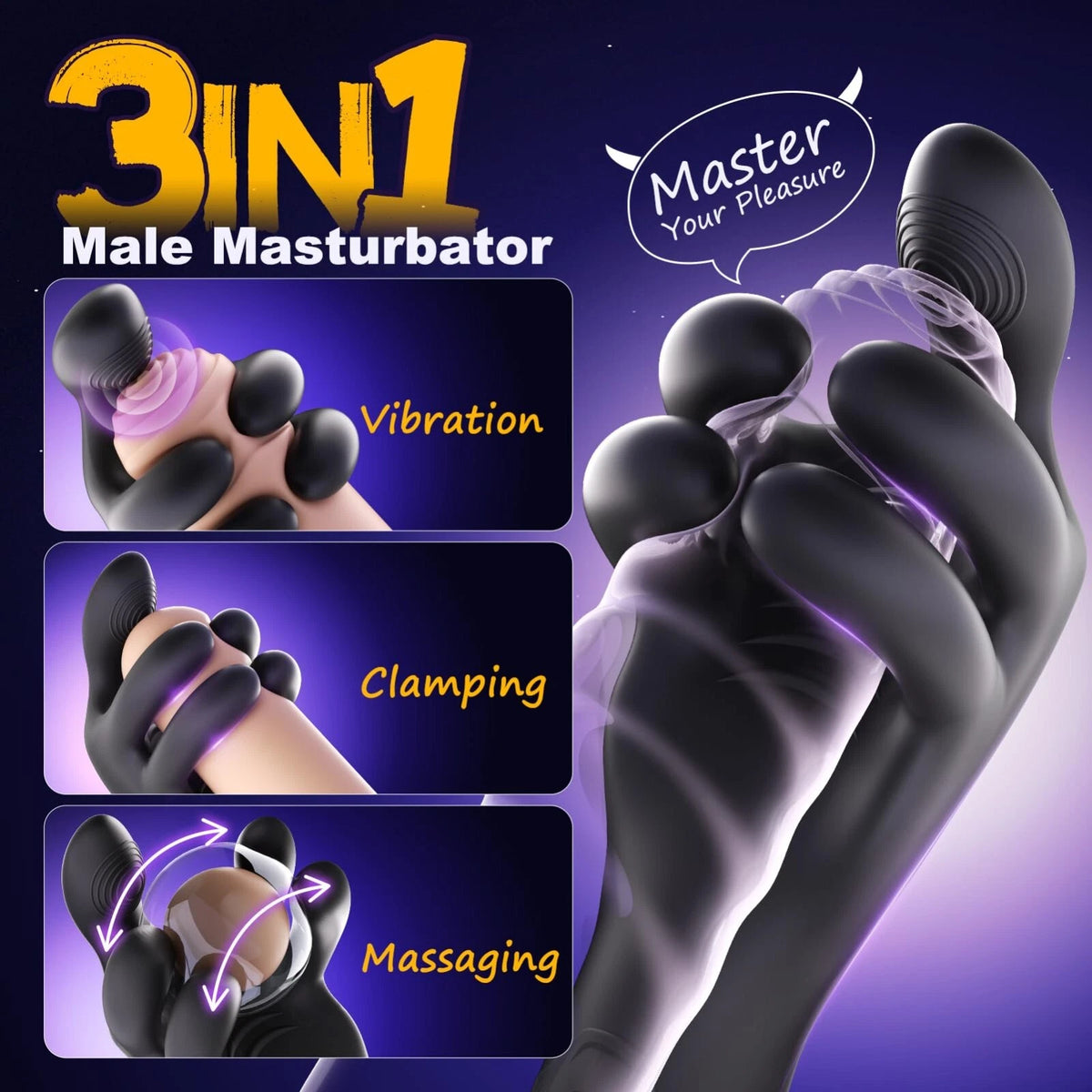 Tentacle Vibrating & Clamping Male Stroker