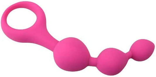 Triple Ripple Anal Beads-Pink