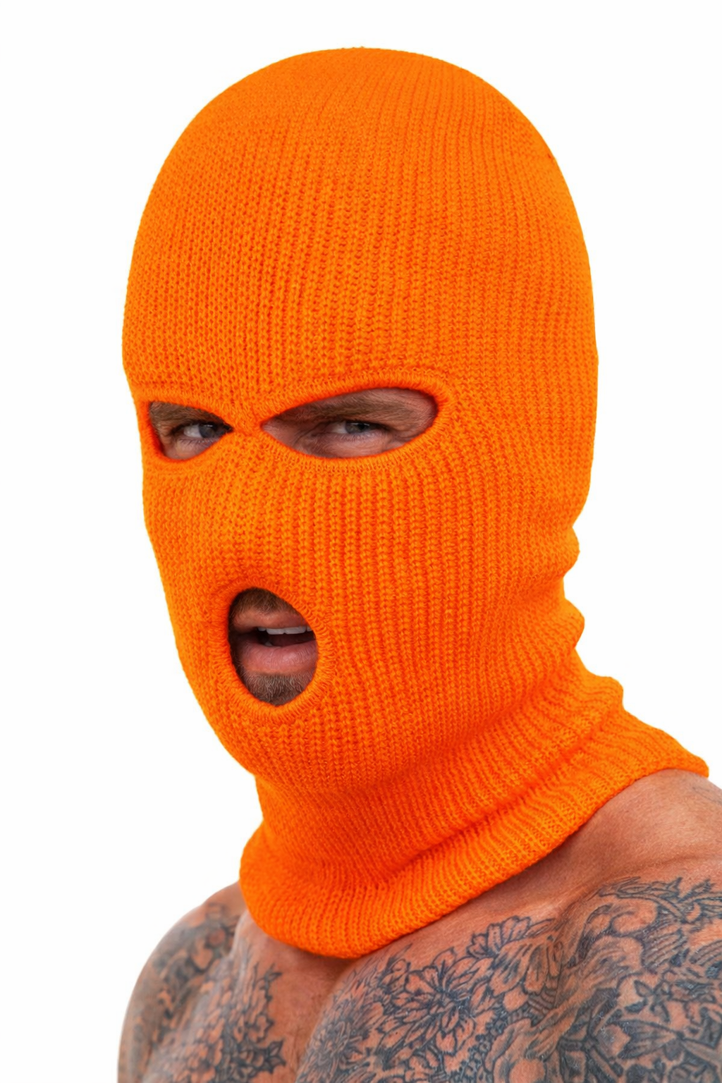 3 Hole knitted Balaclava - Orange - Unique colour