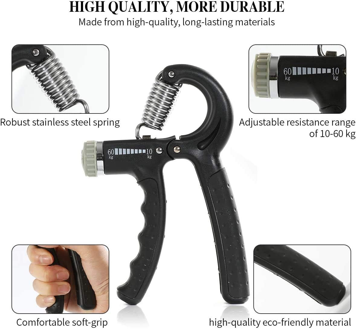 Grip Strengthener, 10-60kg Adjustable Resistance Forearm Grip - Every Lad needs decent forearms