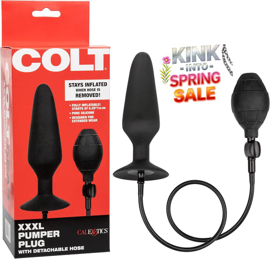 COLT XXXL Silicone Pumper Plug with Detachable Hose, Black