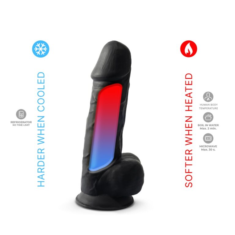 8.5 inch Realistic Silicone Dual Density Girthy Dildo with Suction Cup with Balls Black
