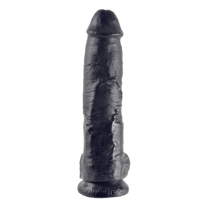King Cock - 10" Cock with Balls - Black