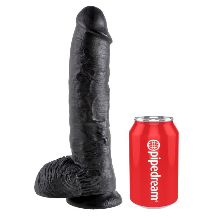King Cock - 10" Cock with Balls - Black